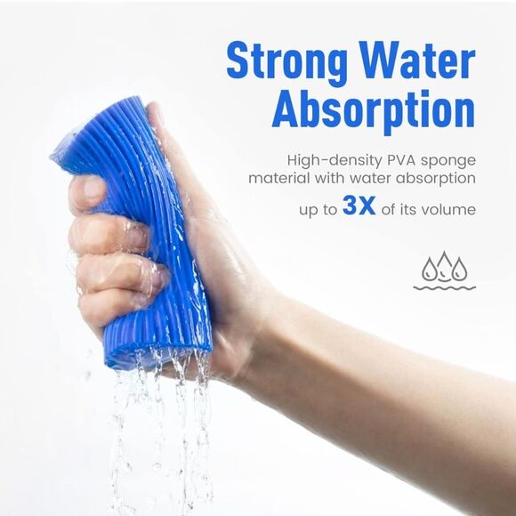 Damp Clean Duster Sponge 2 Pk Durable Magic Dust Wet Grooves Reusable Scrub SL2 - Picture 5 of 8